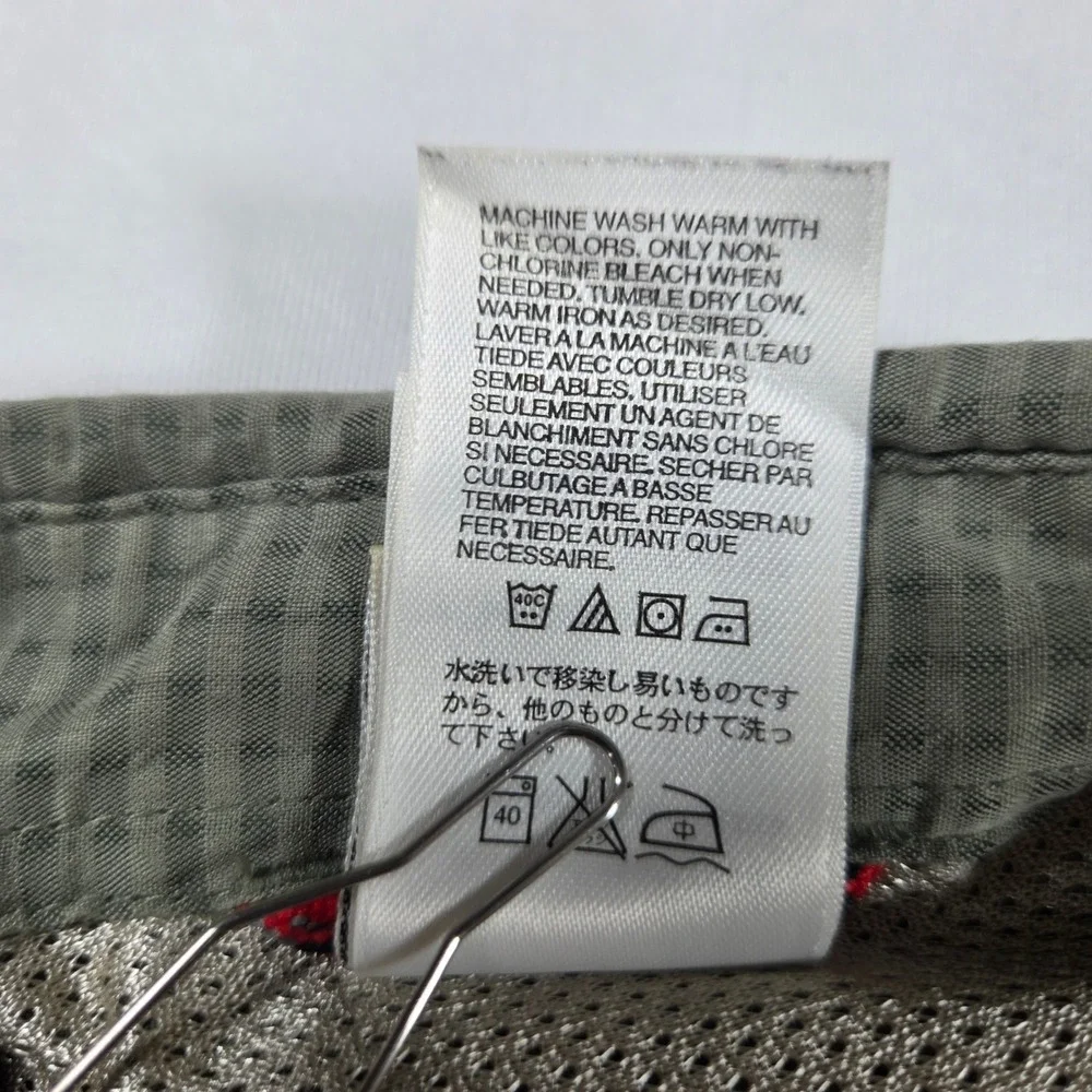 The North Face Mens Medium Olive Green Micro Check Roll Up Sleeve Hiking Shirt